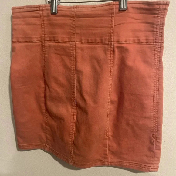 Free People brown denim mini skirt size 12 - Picture 4 of 7